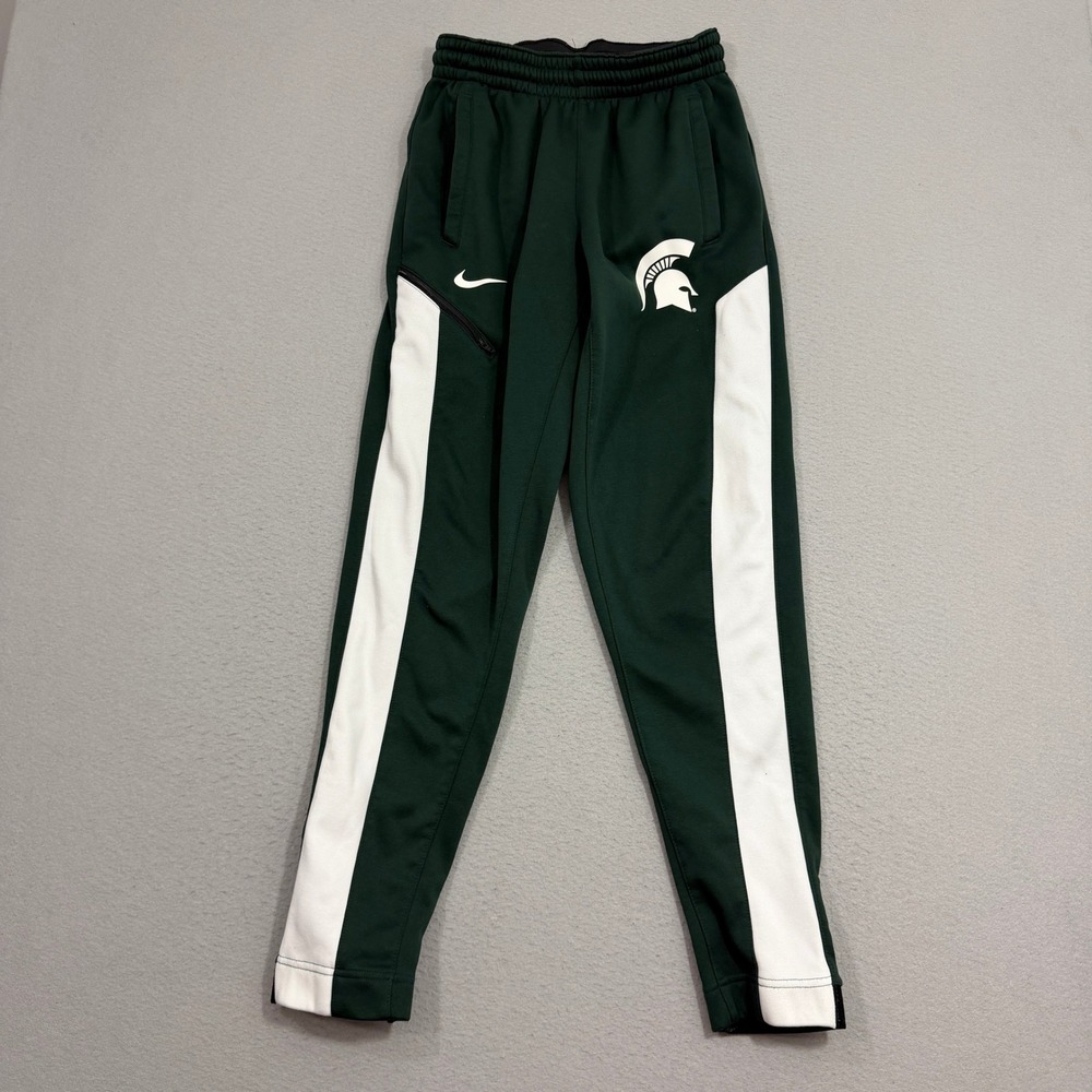 Nike Pants Mens Small Green Michigan State Spartans Elite Dri-Fit Track Joggers